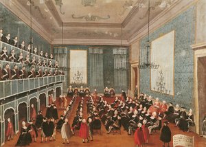 Concierto dado por las niñas de las sociedades musicales del hospital en la Procuratie, Venecia de Gabriele Bella